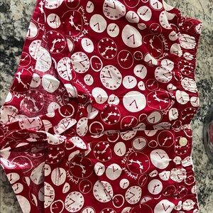 Aerie Red and White Clock Print Pajama Shorts